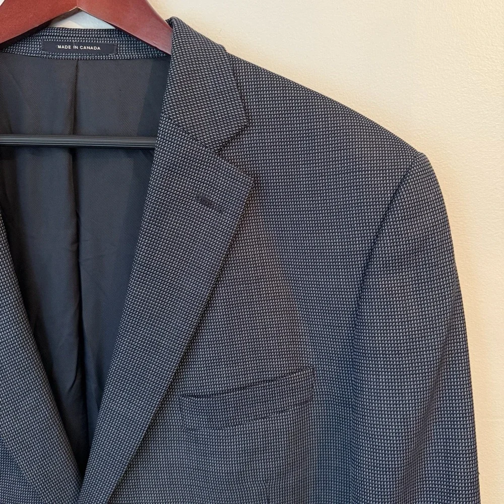 Loro Piana Mens 46L 100% Wool Blazer Made in Italy Blue Quiet Luxury Designer